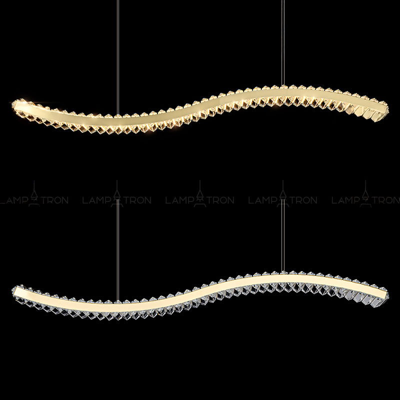 BERTOLDA W DUO Linear Chandelier by Lampadom - side view