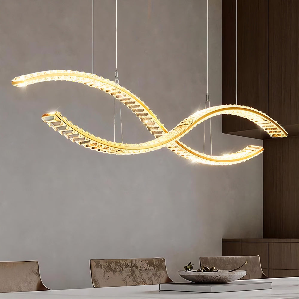 BERTOLDA X Linear Chandelier by Lampadom - side view