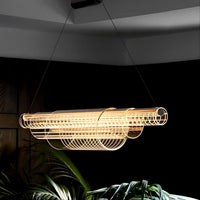 BIELLA Linear Chandelier by Lampadom - angle view