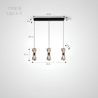 BODE Linear Chandelier by Lampadom - scale reference