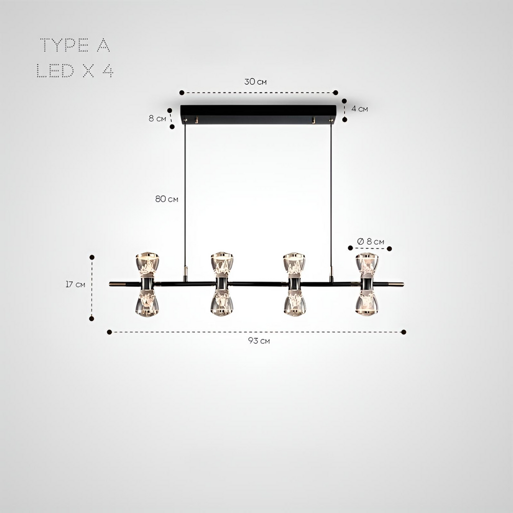 BODE Linear Chandelier by Lampadom - close-up