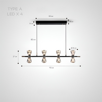 BODE Linear Chandelier by Lampadom - close-up