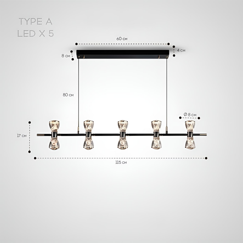 BODE Linear Chandelier by Lampadom - detail view