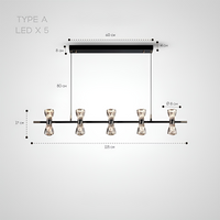 BODE Linear Chandelier by Lampadom - detail view