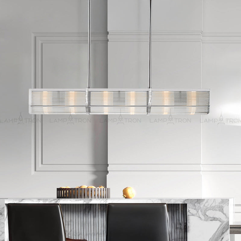 BRIEF Linear Chandelier by Lampadom - side view