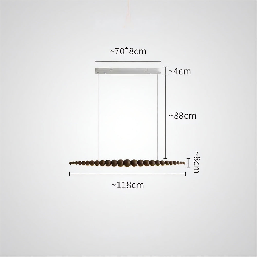 BROLLE Linear Chandelier by Lampadom - side view