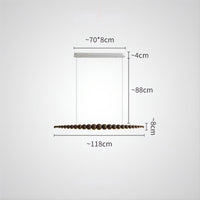BROLLE Linear Chandelier by Lampadom - side view
