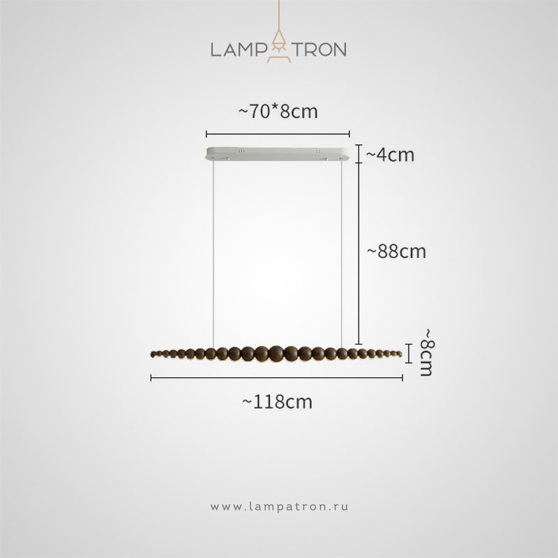 BROLLE Linear Chandelier by Lampadom - scale reference
