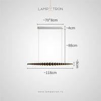 BROLLE Linear Chandelier by Lampadom - scale reference