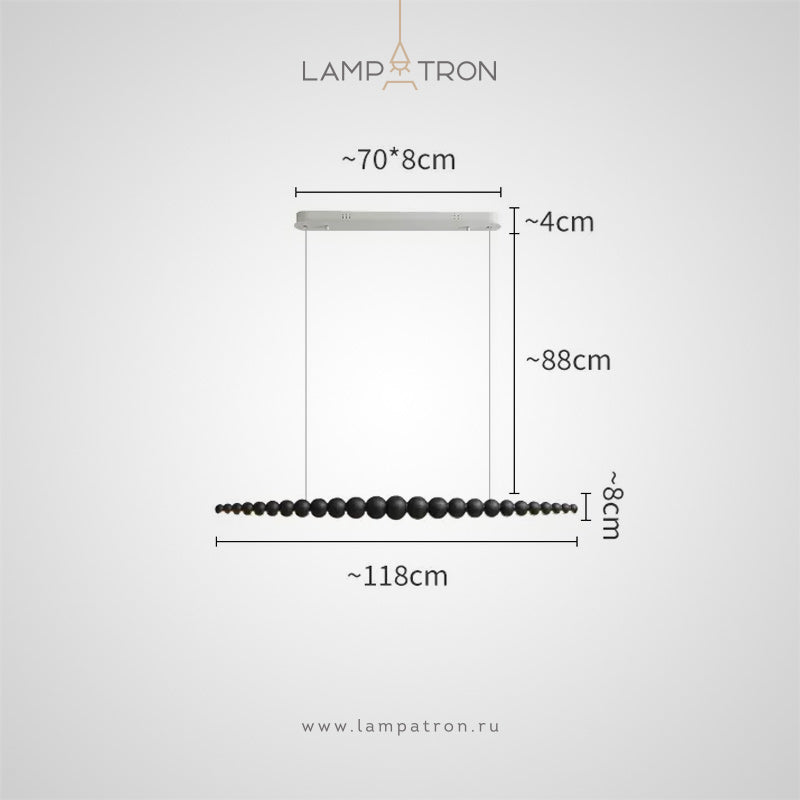 BROLLE Linear Chandelier by Lampadom - detail view