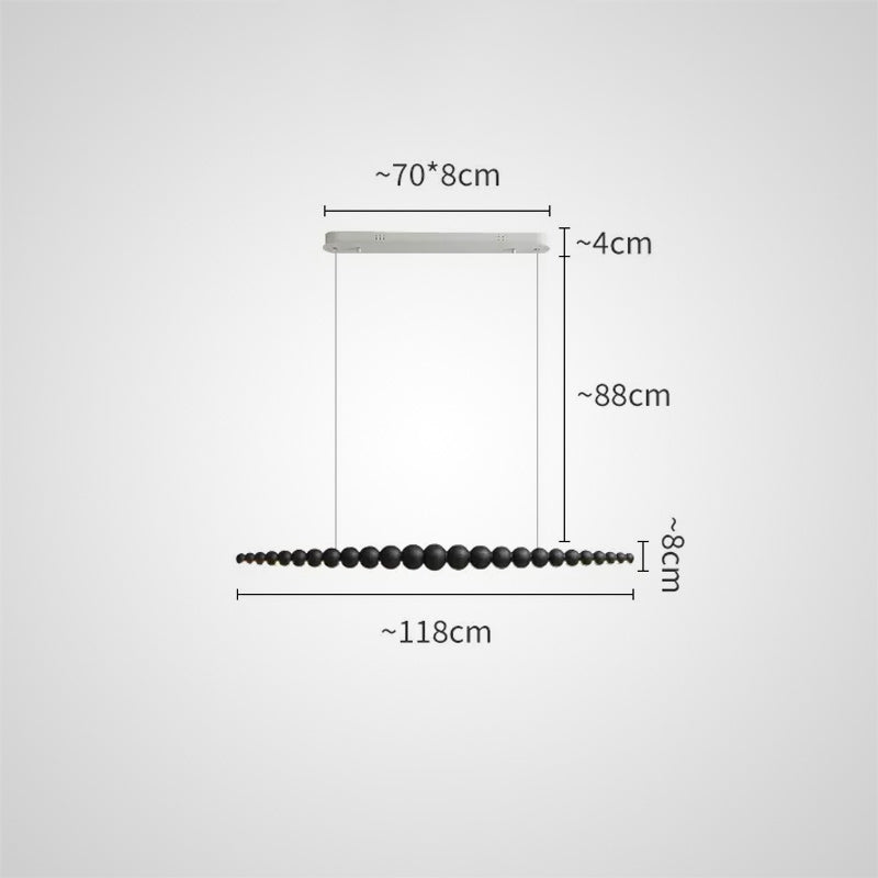 BROLLE Linear Chandelier by Lampadom - scale reference