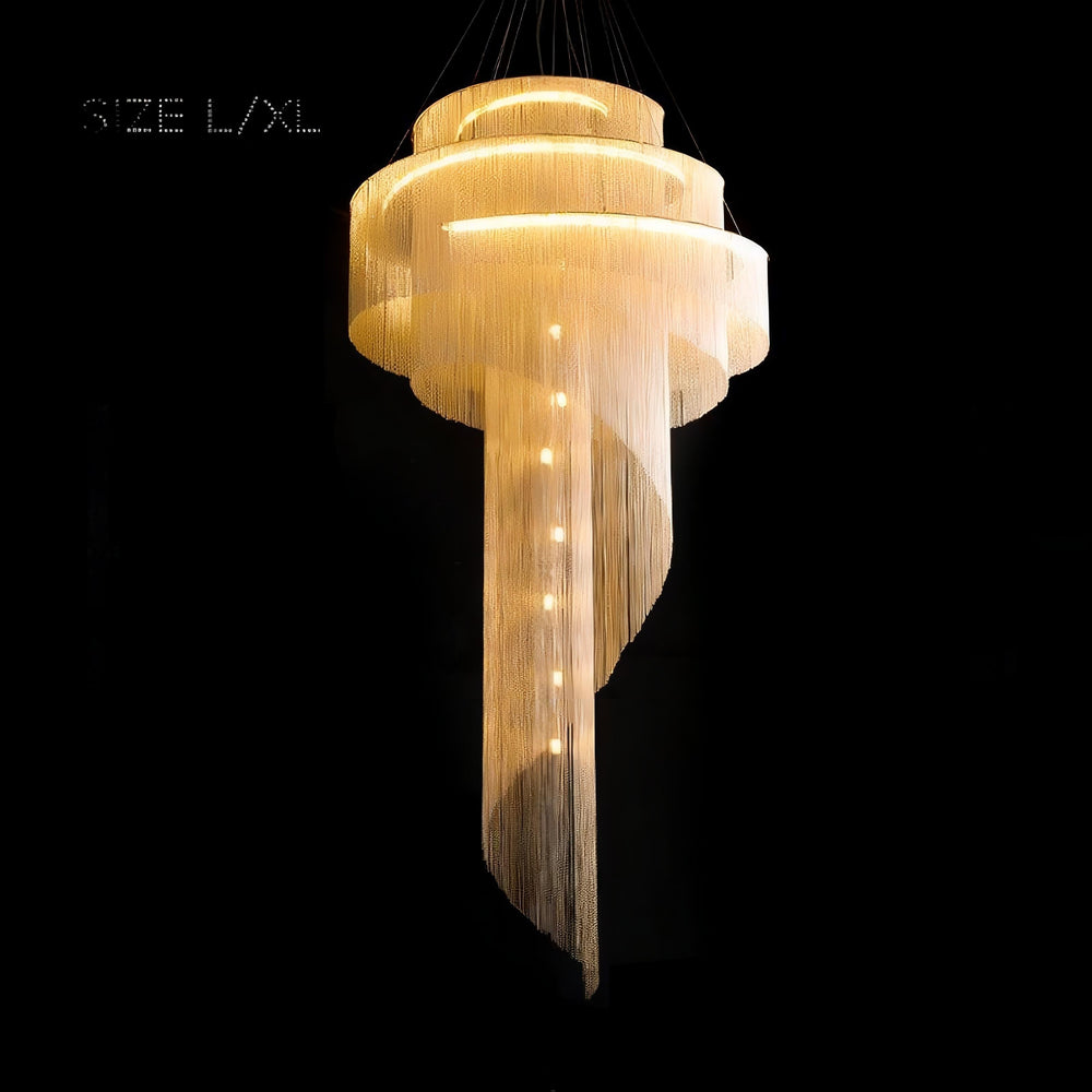 CONCORDIA GOLD Chandelier by Lampadom - side view