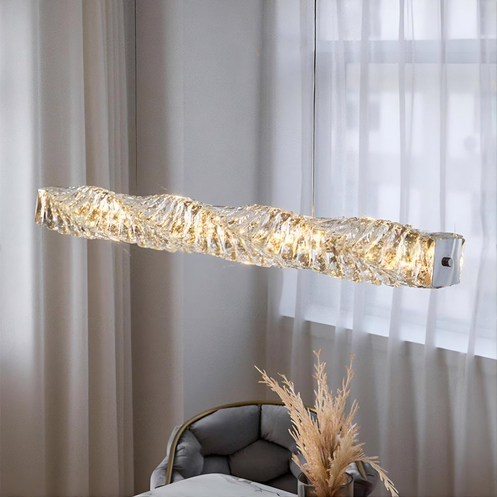 CARE Linear Chandelier by Lampadom - side view