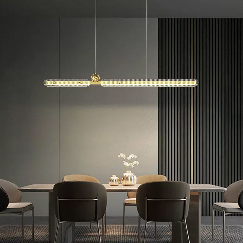 CHIFFA B Linear Chandelier by Lampadom - side view
