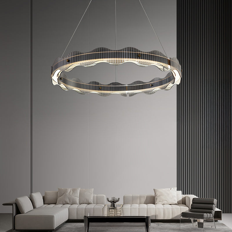CHIFFA WAVE R Ring Chandelier by Lampadom - side view