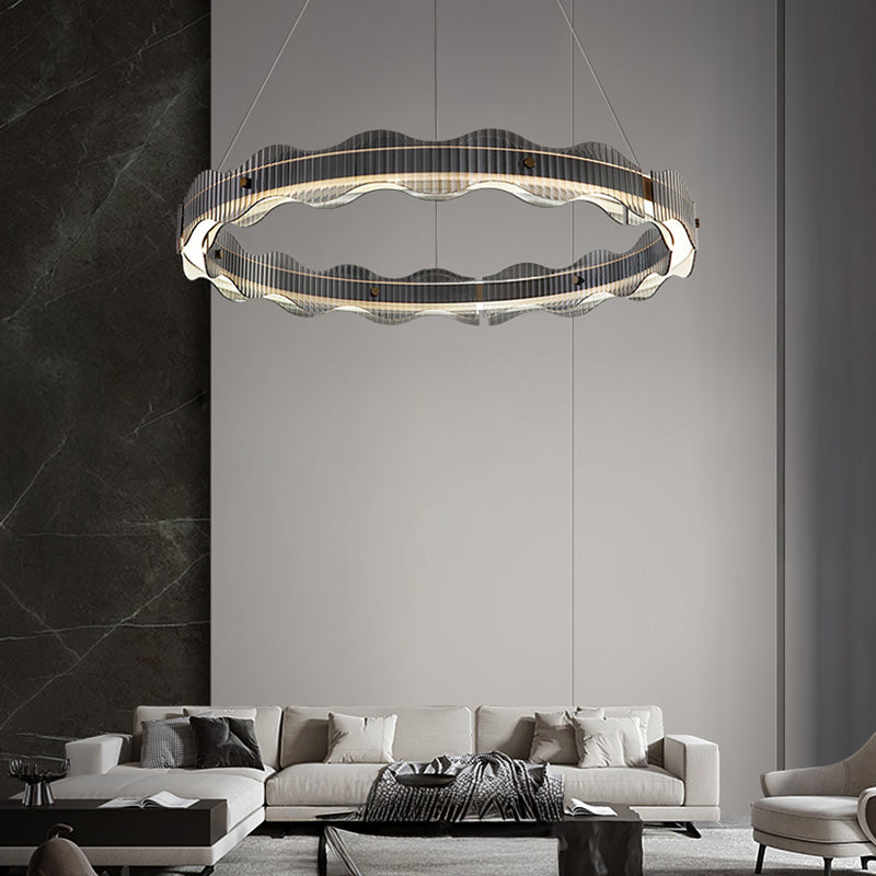 CHIFFA WAVE R Ring Chandelier by Lampadom - close-up
