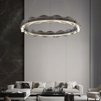 CHIFFA WAVE R Ring Chandelier by Lampadom - close-up
