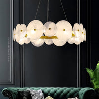 CLARA WHITE Ring Chandelier by Lampadom - close-up