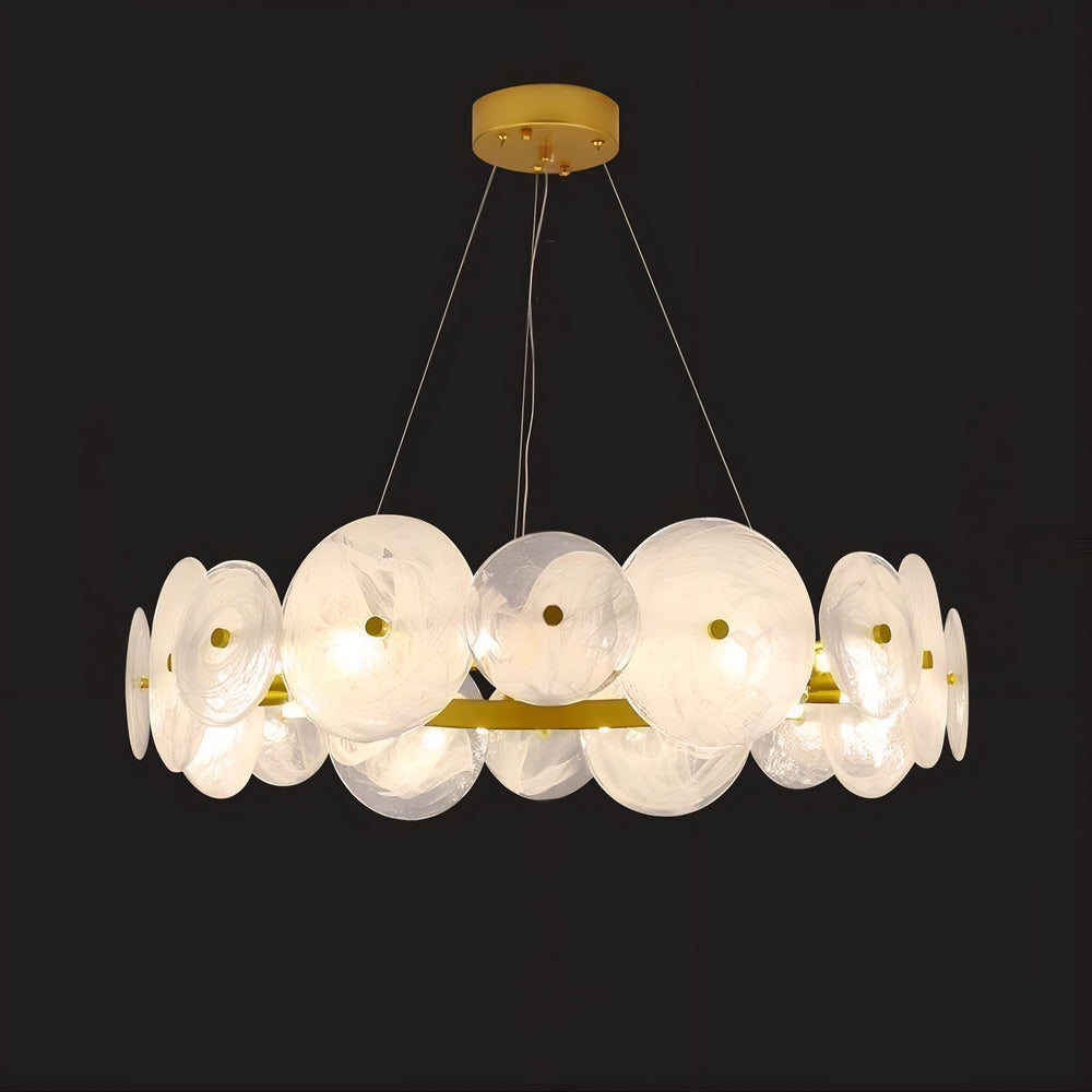 CLARA WHITE Ring Chandelier by Lampadom - top view