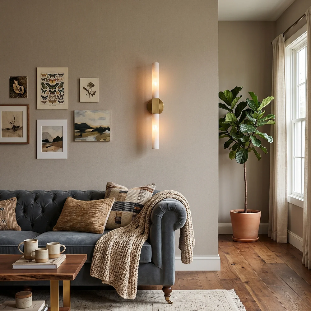 Corvin Alabaster Wall Light