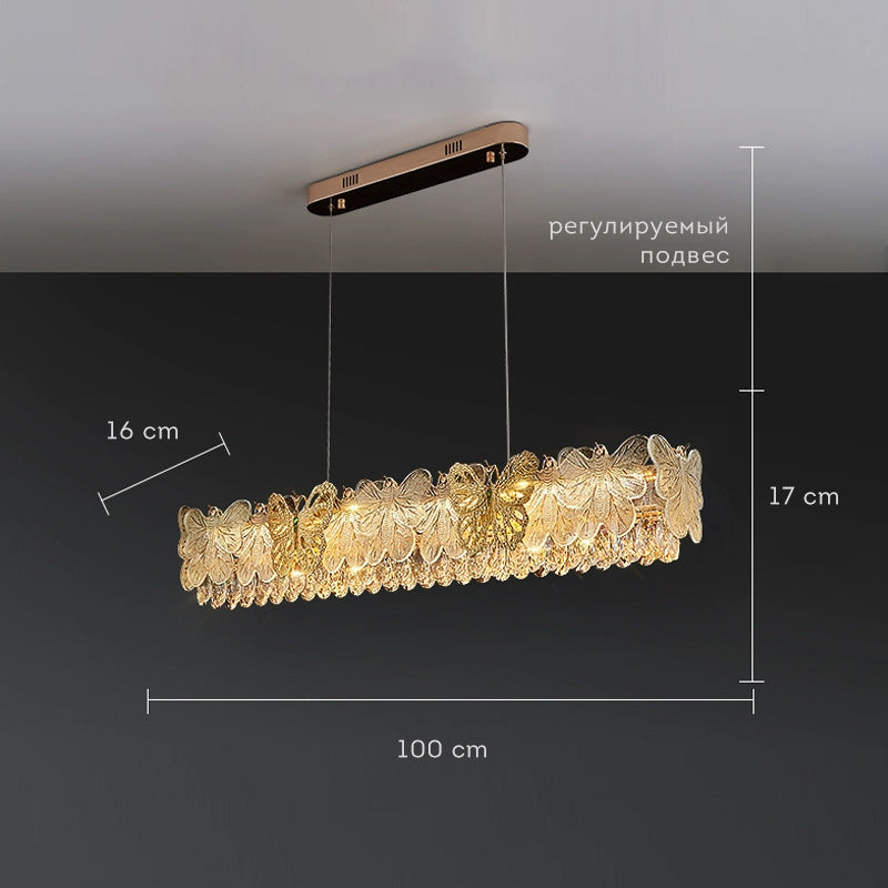 AZUMI Linear Chandelier by Lampadom - side view
