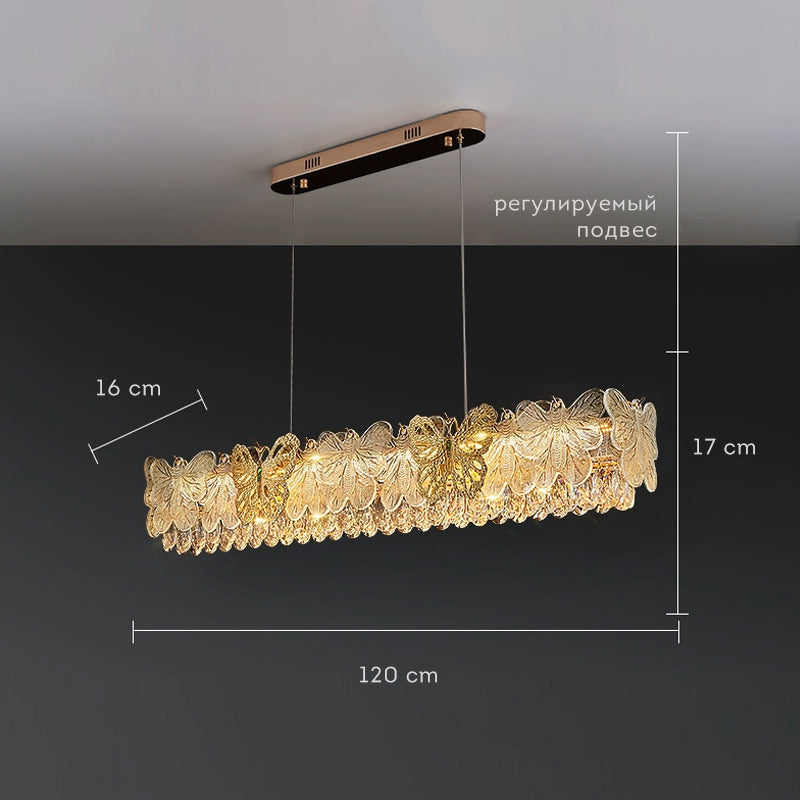 AZUMI Linear Chandelier by Lampadom - close-up
