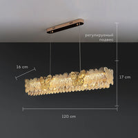 AZUMI Linear Chandelier by Lampadom - close-up