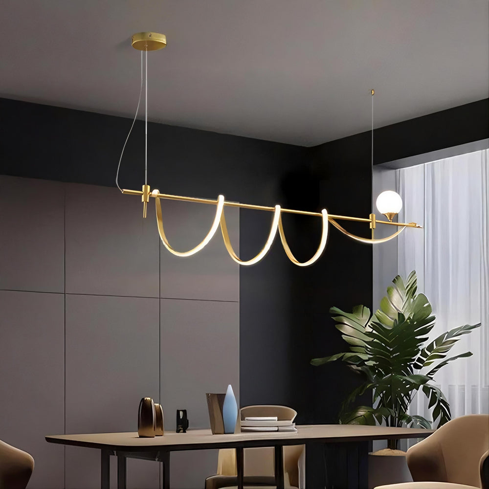 COURT Linear Chandelier by Lampadom - side view