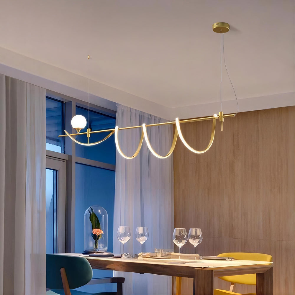 COURT Linear Chandelier by Lampadom - angle view