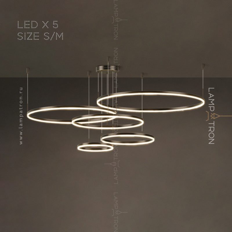 CRUISE BLACK LUX Ring Chandelier by Lampadom - detail view