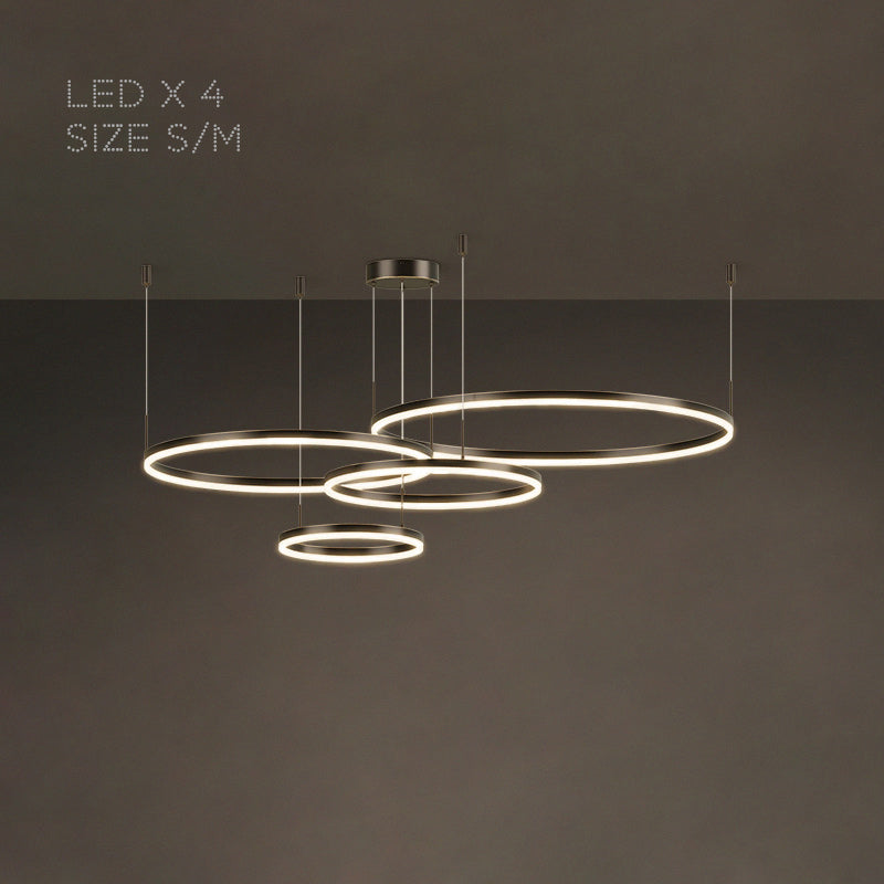 CRUISE BLACK LUX Ring Chandelier by Lampadom - scale reference
