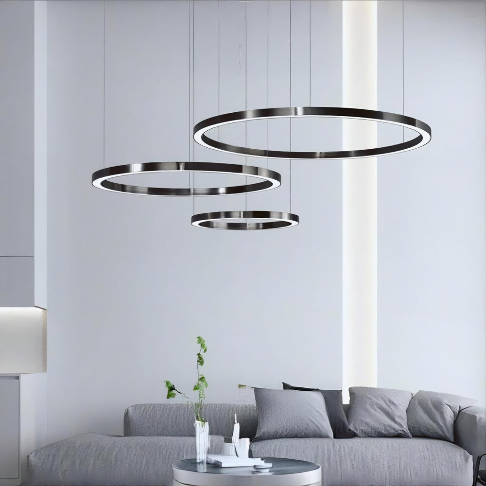 CRUISE BLACK Ring Chandelier by Lampadom - top view