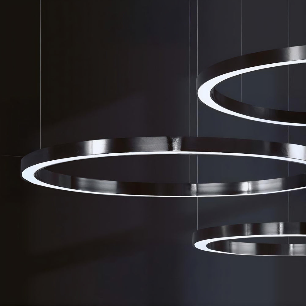 CRUISE BLACK Ring Chandelier by Lampadom - top view