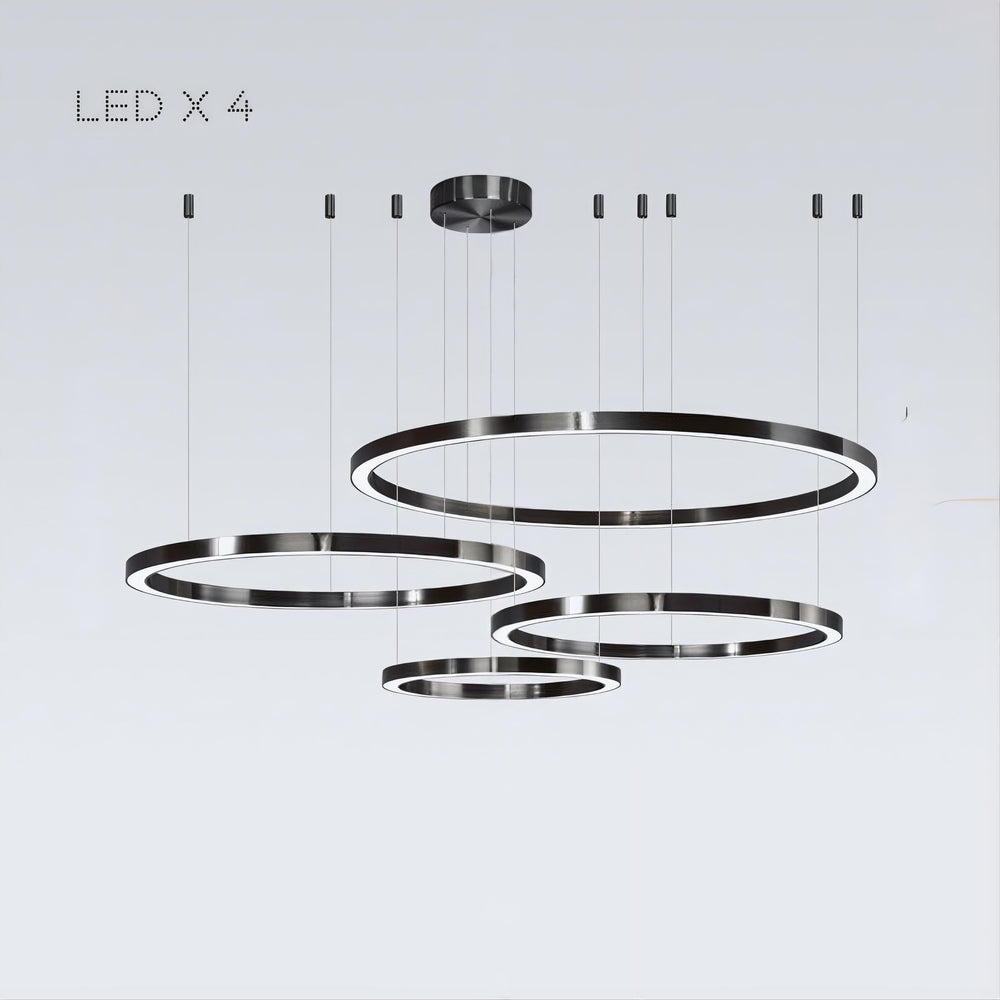 CRUISE BLACK Ring Chandelier by Lampadom - side view