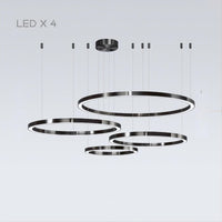 CRUISE BLACK Ring Chandelier by Lampadom - side view