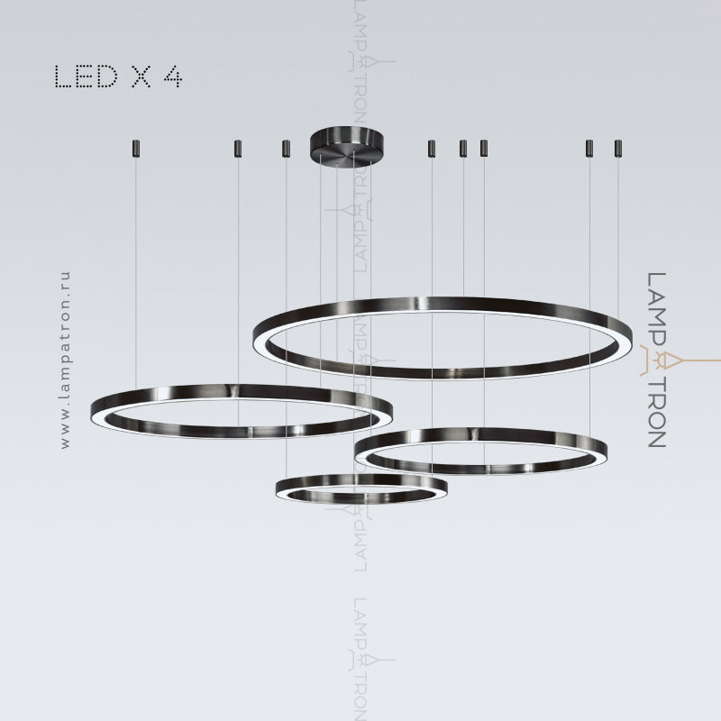 CRUISE BLACK Ring Chandelier by Lampadom - angle view