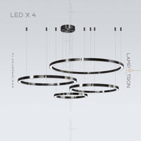 CRUISE BLACK Ring Chandelier by Lampadom - angle view