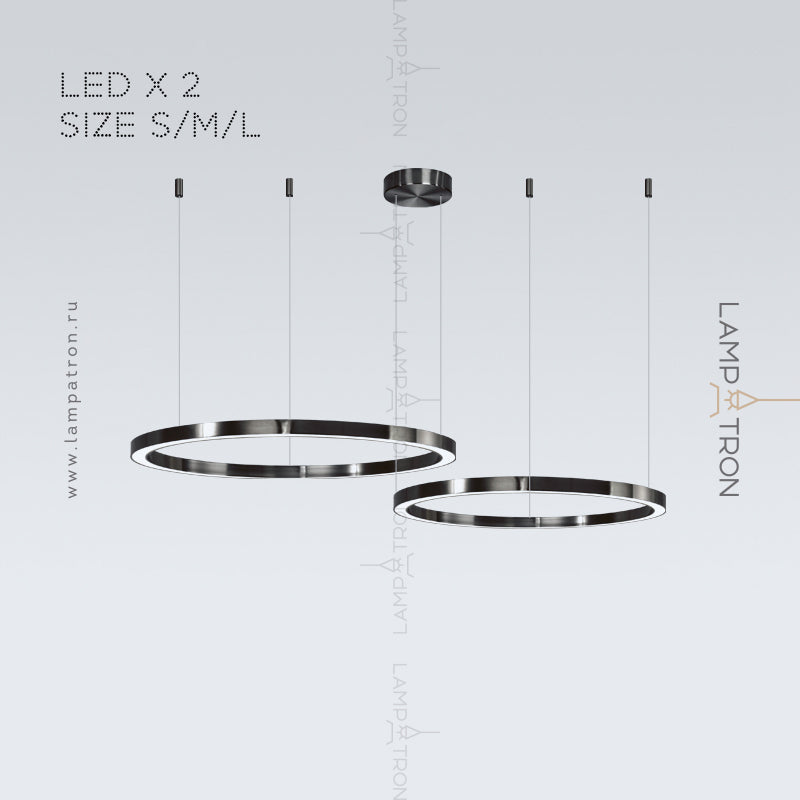 CRUISE BLACK Ring Chandelier by Lampadom - close-up