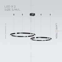 CRUISE BLACK Ring Chandelier by Lampadom - close-up