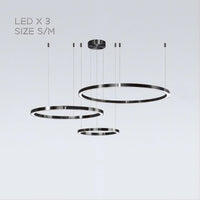 CRUISE BLACK Ring Chandelier by Lampadom - side view