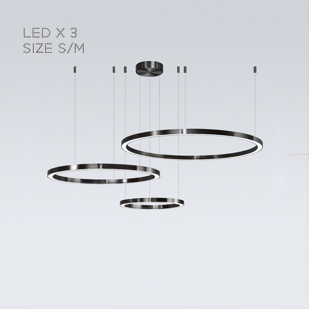 CRUISE BLACK Ring Chandelier by Lampadom - angle view