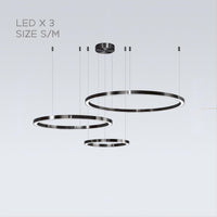 CRUISE BLACK Ring Chandelier by Lampadom - angle view