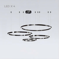 CRUISE BLACK Ring Chandelier by Lampadom - close-up