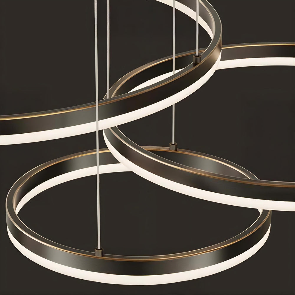 CRUISE BLACK LUX Ring Chandelier by Lampadom - side view