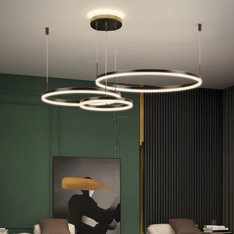 CRUISE BLACK LUX Ring Chandelier by Lampadom - scale reference