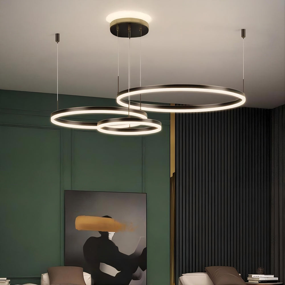 CRUISE BLACK LUX Ring Chandelier by Lampadom - top view