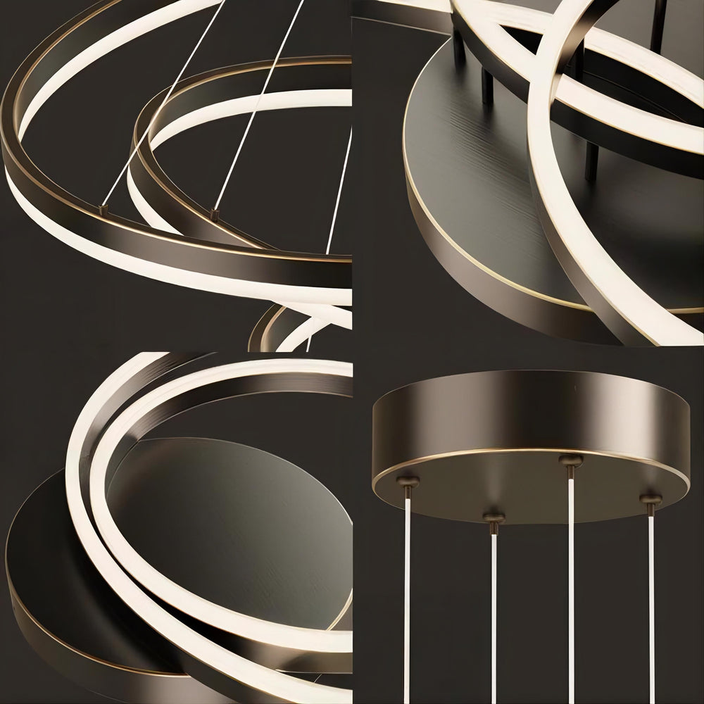 CRUISE BLACK LUX Ring Chandelier by Lampadom - detail view