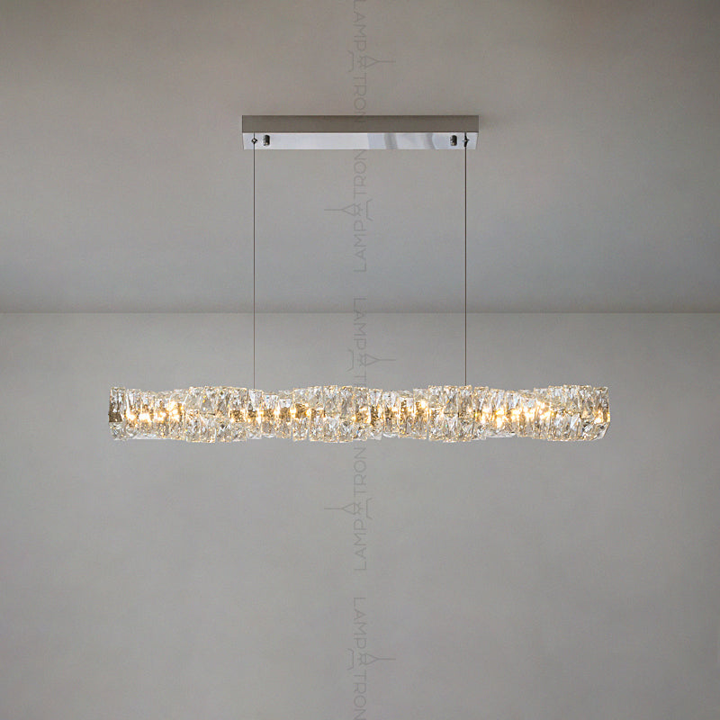 CARE Linear Chandelier by Lampadom - side view