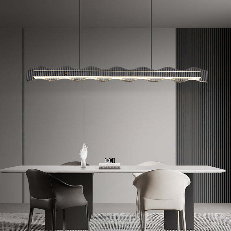 CHIFFA WAVE L Linear Chandelier by Lampadom - close-up