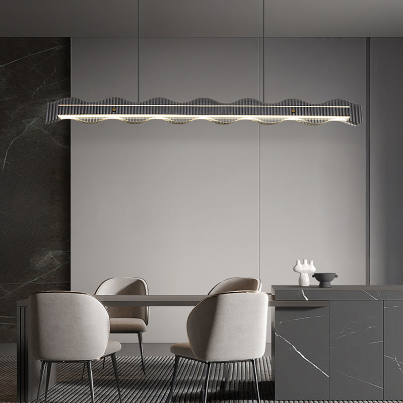 CHIFFA WAVE L Linear Chandelier by Lampadom - side view